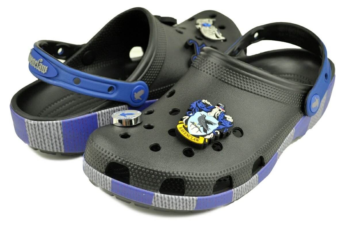 ハリー ポッター レイブンクロー クラシック クロッグ ブラック ブルー シルバー サンダル コラボ 210528-90h