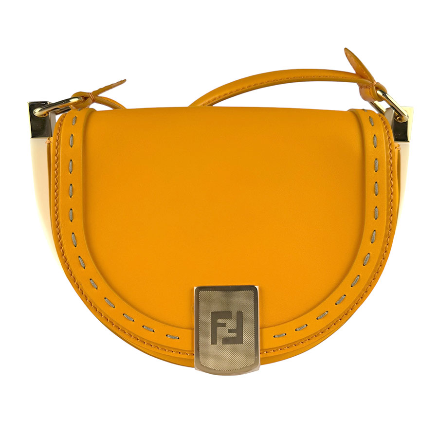 フェンディ FENDI ショルダーバッグ ムーンライト レザー オレンジ ゴールド レディース 8BT346 ABVL z9461