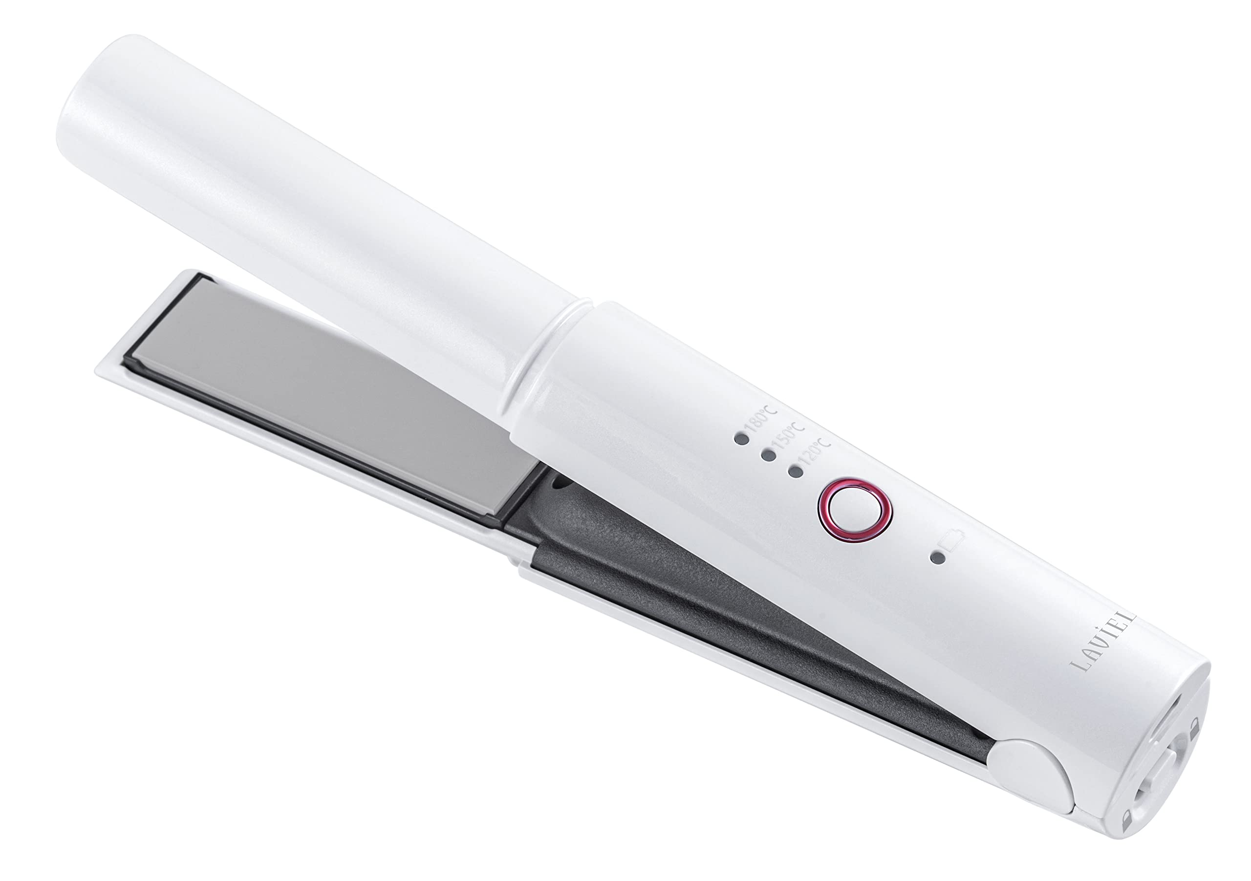 LAVIEL コードレス ストレートアイロン ミニ ヘアアイロン USB充電式 3段階温度調節 MAX180℃ 持ち運び ホワイト LV-CL-SI