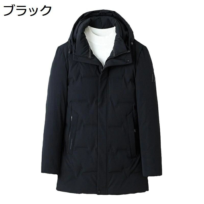 ダウンコート メンズ 男性用 ビジネス 高齢者 M-4XL 防寒対策 ダウン95 ダウンジャケット 体熱反射 防寒 厚手 ライト 保温 暖か 防風 シンプル フード付き ダウンアウター 紳士服 細身