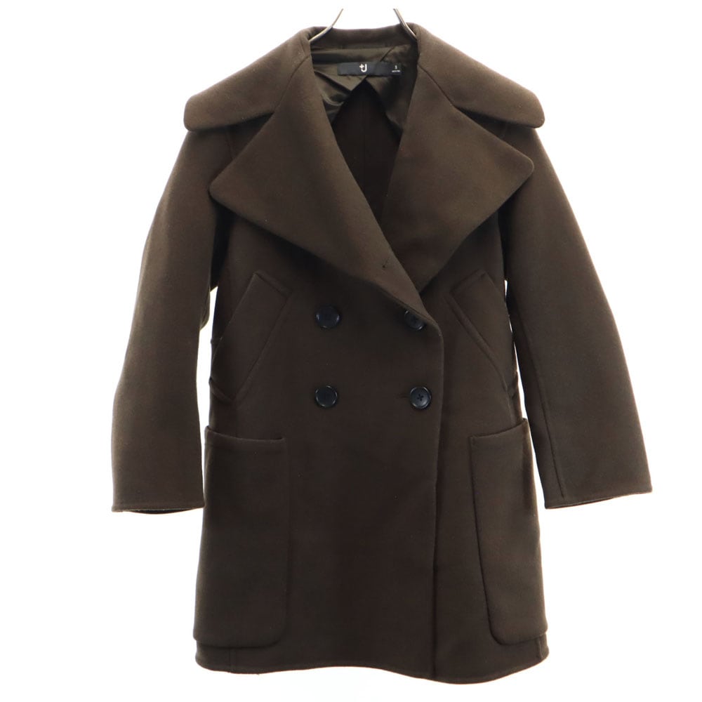 ユニクロ プラスジェイ メルトン チェスターコート S カーキブラウン系 UNIQLO +J レディース 5,565円