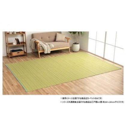 日本製 洗えるい草調カーペット グリーン 江戸間4.5畳 約261×261cm 1090030121102