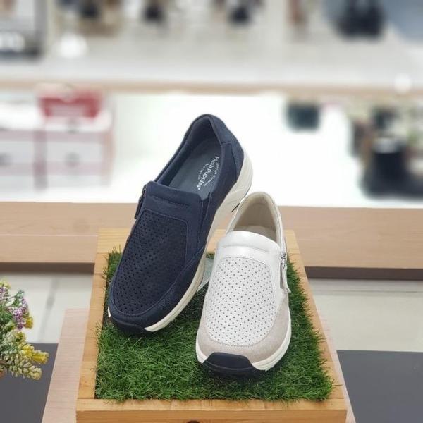 セーブゾーン04 女性コンフォートカジュアルノンスリップジッパーパンチングスニーカー スリッポン FL465,F (S9753100)