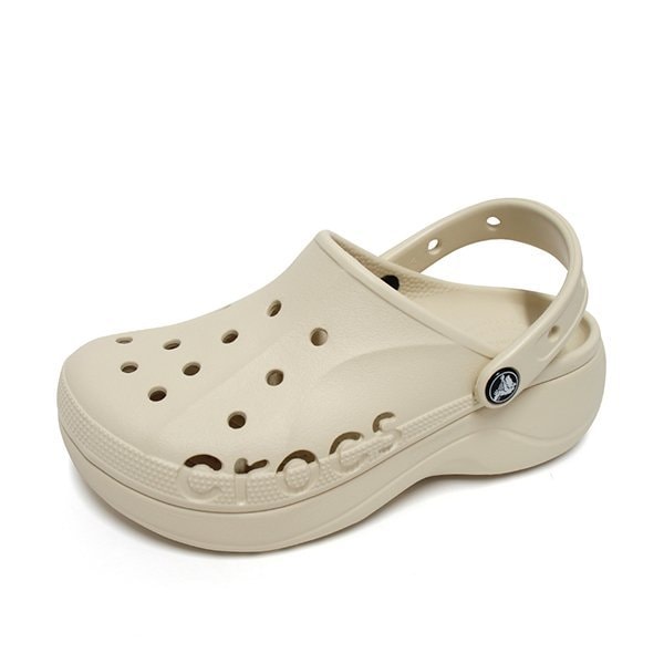 クロックス レディース バヤ クログ プラットフォーム スリッパ サンダル ウィンターホワイト 208186-11S