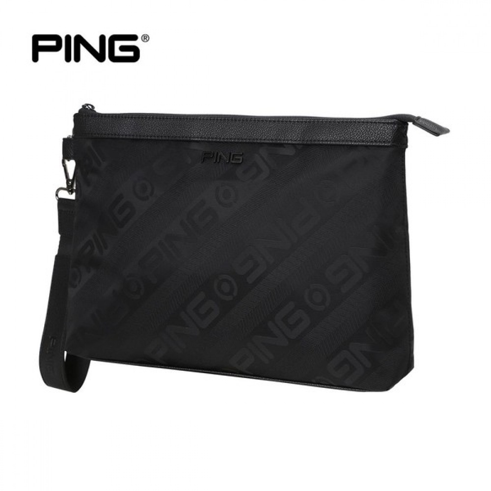 [ping] メンズロゴジャカードクラッチバッグ