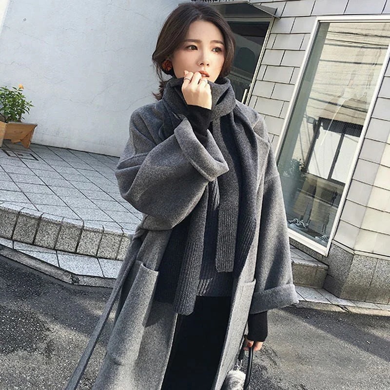 美品 イネド INED ウール ロングコート チェスターコート 2way ベルト ウールモッサ ロングチェスターコート(チェスターコート) | MK