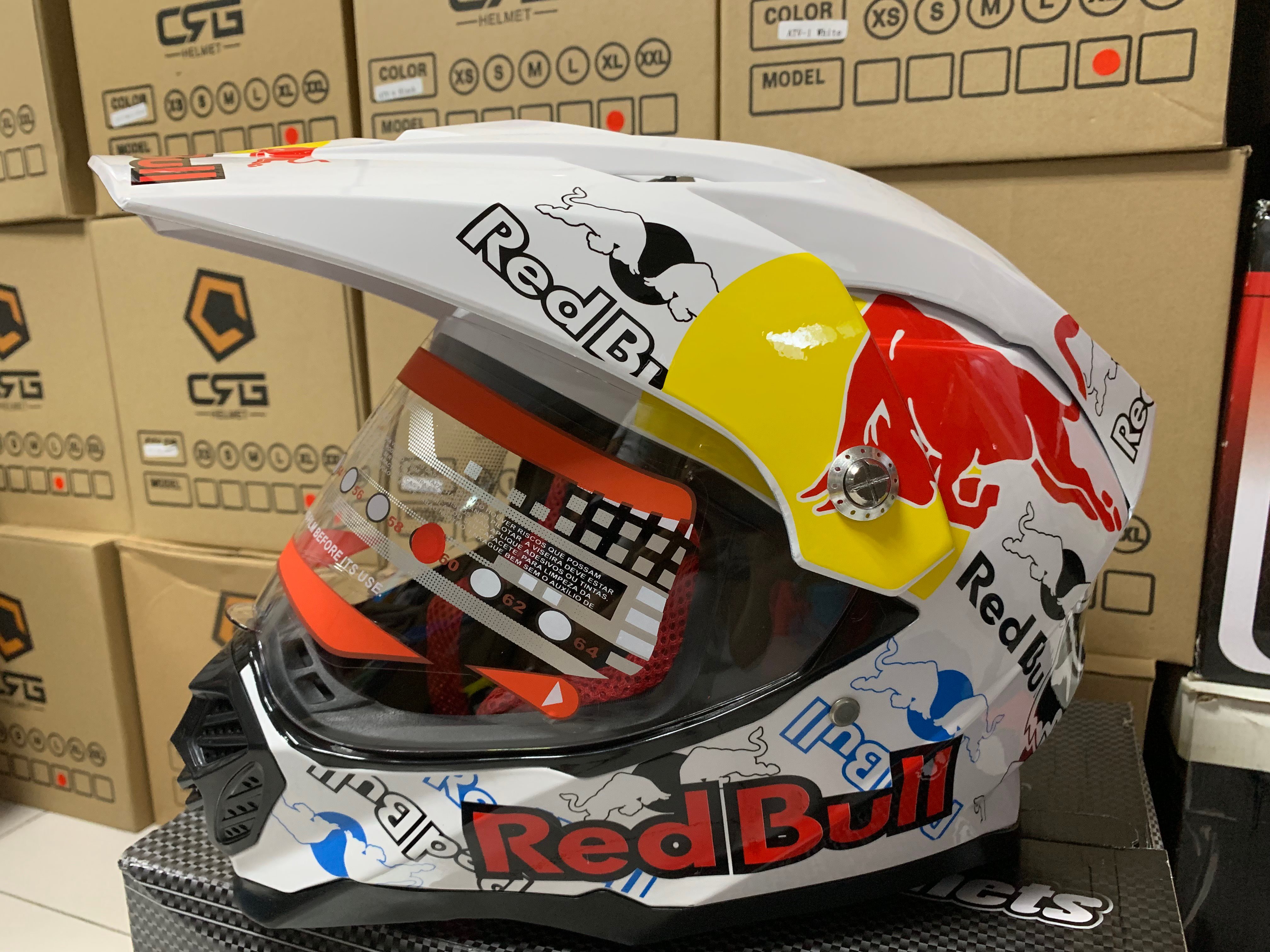 オンラインストア購入 フォックスレッドブル Red Bull フルフェイスヘルメット ホワイト バイク用 コスパ良い 安さ一番 Dolmencorporation Com