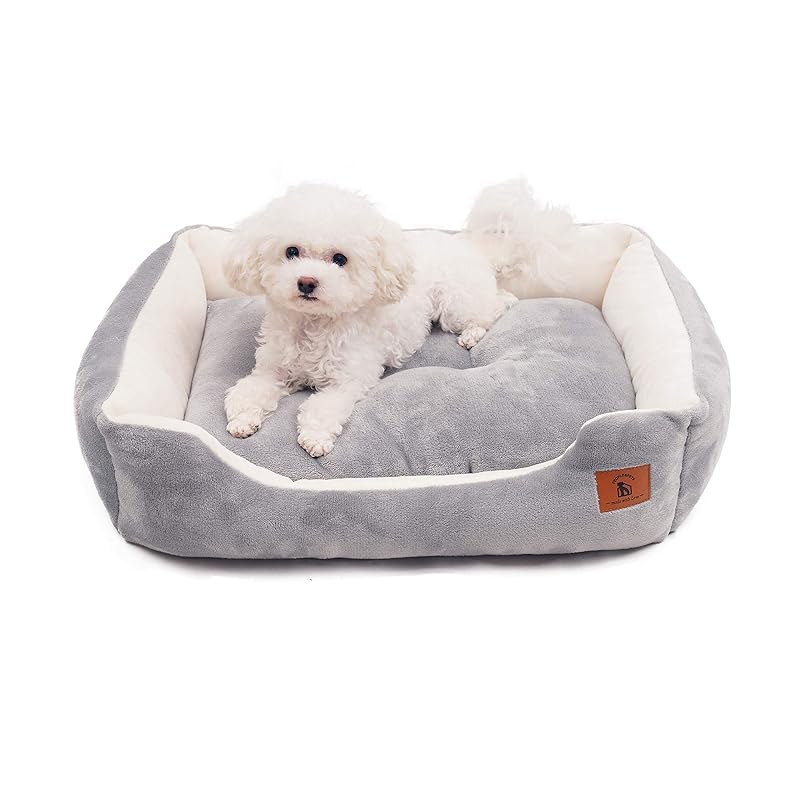 PEOPLE&PETS ペットベッド エアコン部屋用 ふみふみ猫ベッド 犬 クッション モチモチ3D綿 ふわふわ暖か リバーシブル通年 洗える L 外径67X51x15cm グレー 床暖対応滑りにくい