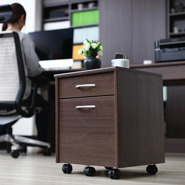 デスクワゴン チェスト キャスターつき 引き出し 収納棚 A4サイズ対応 収納可能 棚 シンプル おしゃれ ワイド ワゴン シック 落ち着いた メンズライク 取っ手