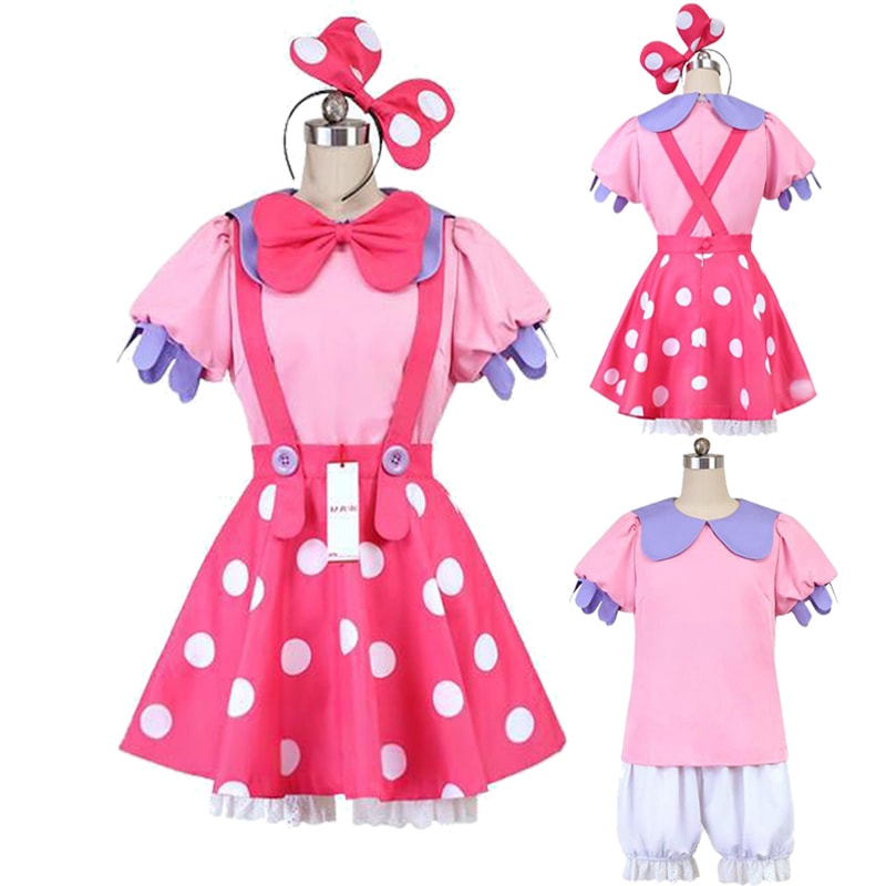 TDL コスプレ ミニー コスプレ 大人 カチューシャ付き ミニー衣装 トゥーンタウン ミニーちゃん 大人 コスプレ 衣装 イベント コスチューム 仮装
