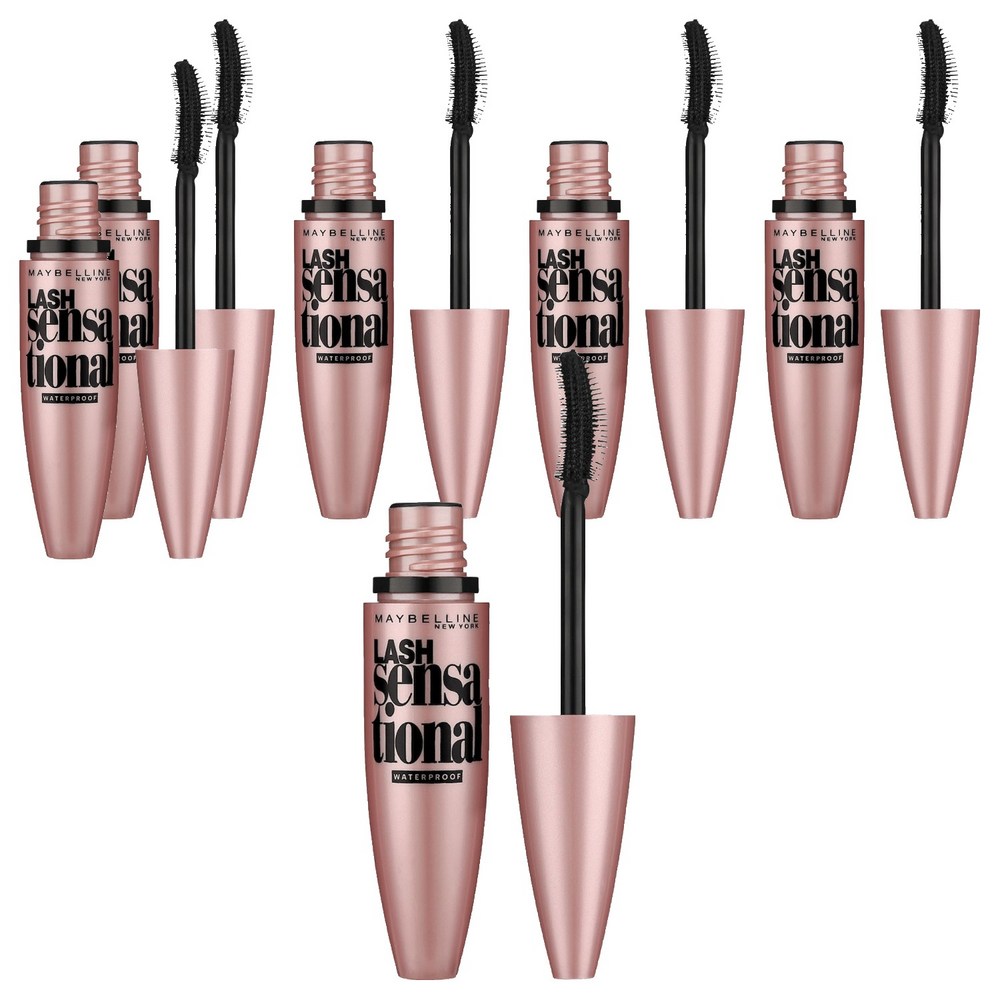 メイベリン ニューヨーク ラッシュ センセーショナル ウォータープルーフ マスカラ 10ml6本