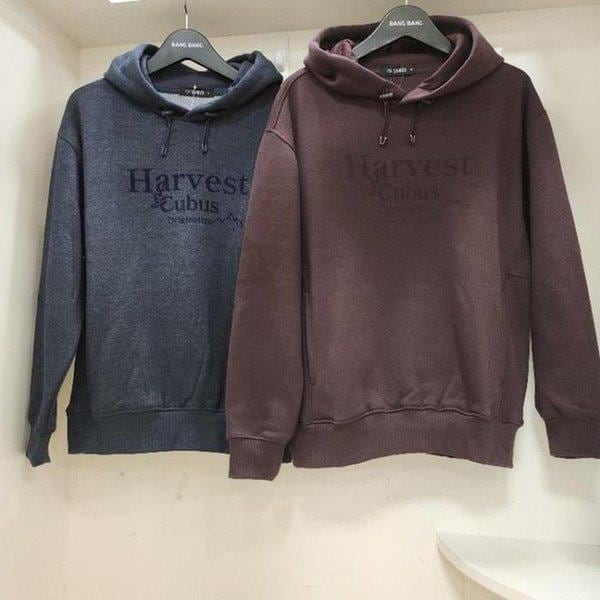 HC15冬メンズビッグサイズオーバーサイズ起毛レタリングパーカーTシャツ BTL630 (41935283)