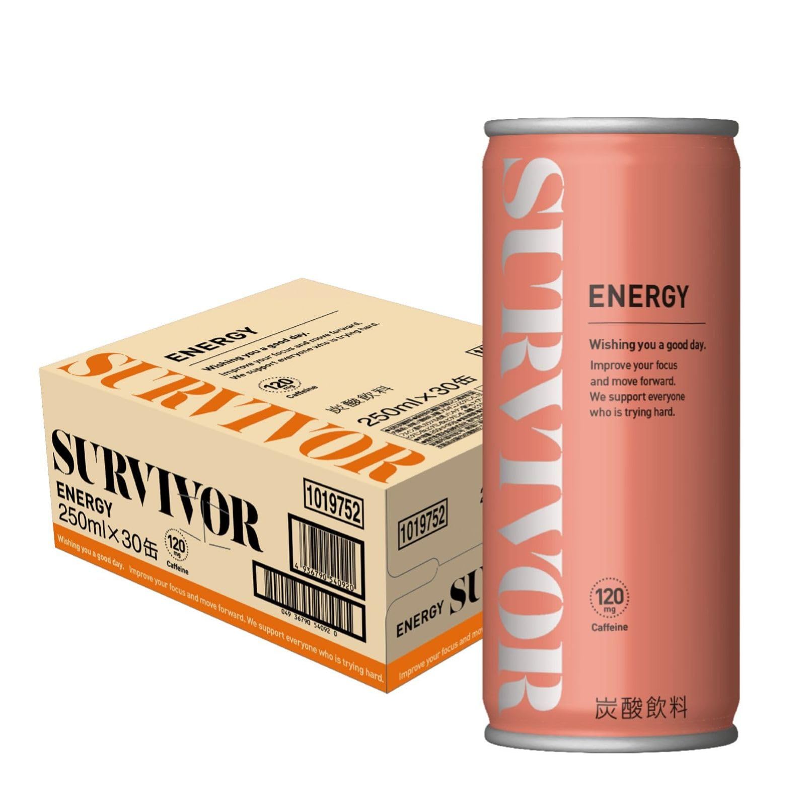 サバイバー エナジードリンク 缶 ぶどう糖 入り 250ml × 30本 [ 炭酸飲料 カフェイン48mg アルギニン150mg ビタミンB群配合 ]