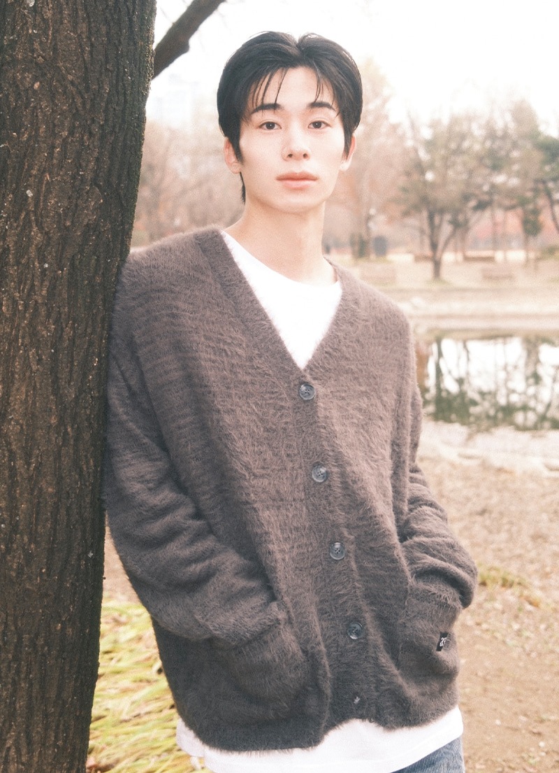 【AS"ON】 LUCA TIE CARDIGAN / CHARCOAL 正規品
