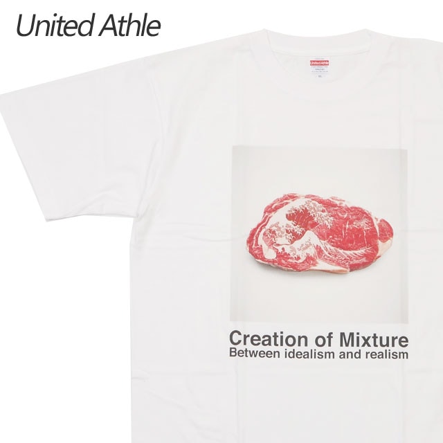 【数量限定特別価格】 ユナイテッドアスレ UnitedAthle x Shusaku Takaoka 高岡周策 6.2oz. Premium T-shirt /BEEF Tシャツ WHITE 200