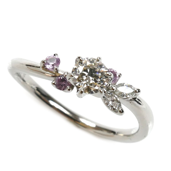 LUCIE ルシエ Pt950プラチナ リング・指輪 ダイヤモンド0.240ct 8号 2.8g レディース 中古 美品