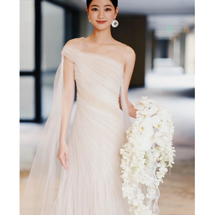 2025夏 ウェディング ロングドレス 結婚式パーティードレス ドレスワンピース ウェディングドレス レディース 前撮り 韓国ファッション