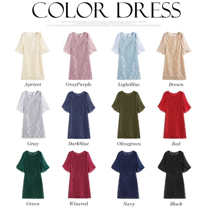 【人気新作】韓国人気品質ドレス パーティードレス 結婚式 エレガントな気質ラウンドネックレースシフォンケープスタイルのドレス