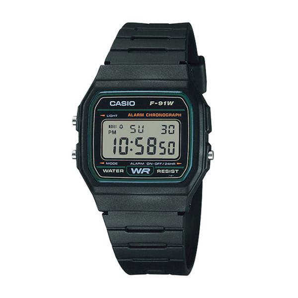 F-91W-3 男性用ミリタリースポーツ軽量電子腕時計