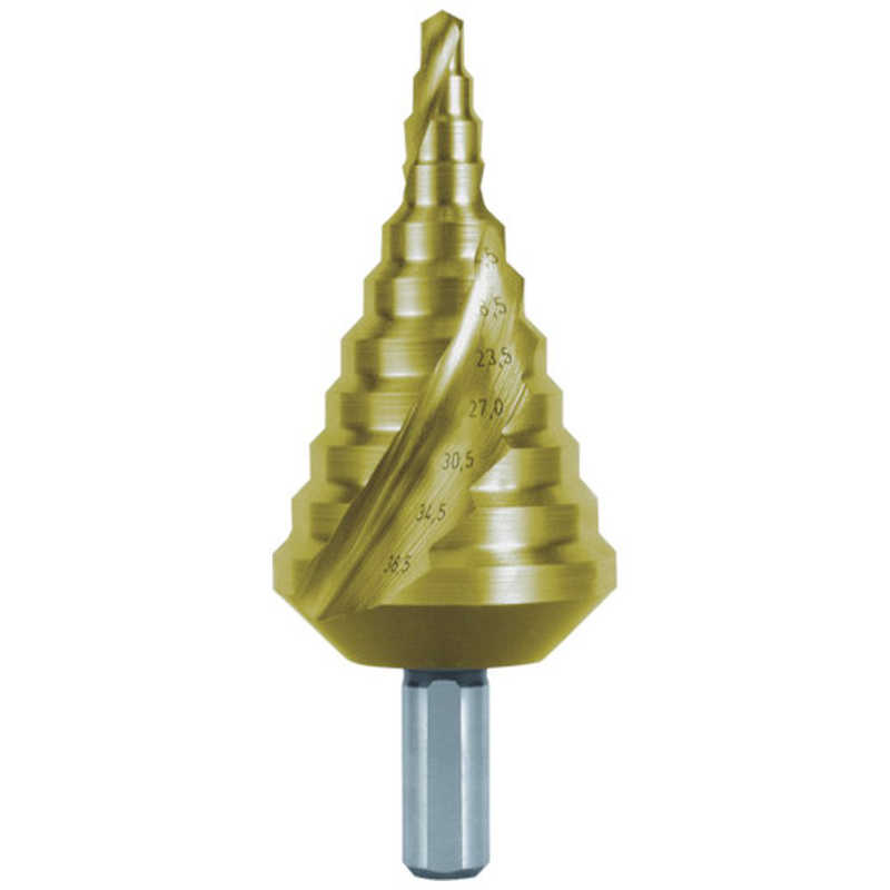 RUKO社　2枚刃 スパイラルステップドリル 38.5mm チタン　101091T