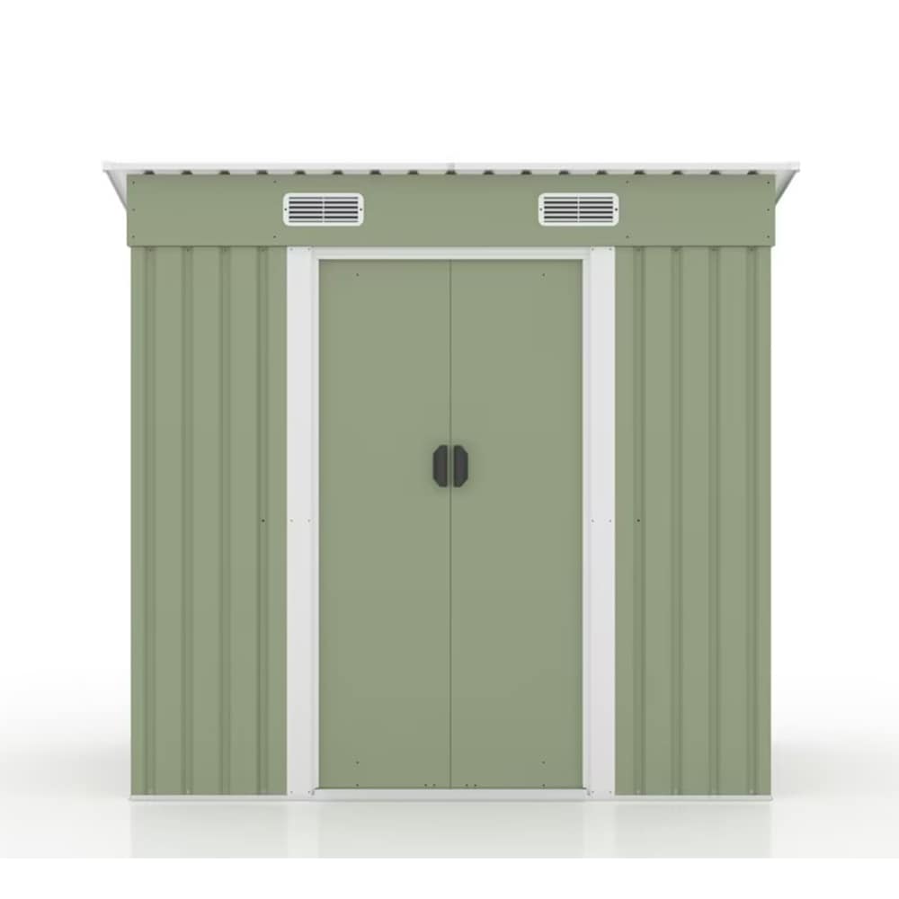 送料無料 人気商品【TYPE B ライトグリーン】物置 屋外 大型 倉庫 大型物置 戸外収納庫 物置 防水/耐侯 収納可能 ガーデン/庭/田畑/農場 頑丈 大容量 スチール　引き戸　補強フレーム付き