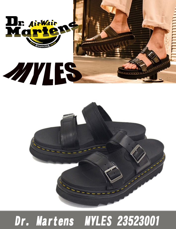 Dr. MYLES マイルス厚底レザーストラップありスポーツサンダル