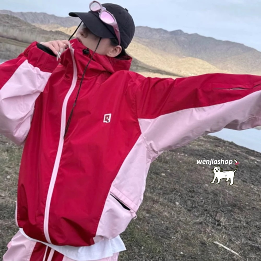 スノーボードウェア 2024 2025 上下セット メンズ レディース アウター ジャケット パンツ ズボン 赤ピンク 3Lウィンタースポーツ 韓国風 防水防寒スノーウェア スキーウェア スノボウェア