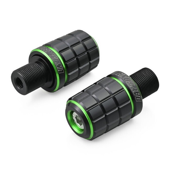 D42589 PREMIUM ZONE バーエンド カワサキ(M17)用 BRICK ライムグリーン