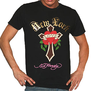 ED Hardy Mens Signature Black 　エドハーディー　メンズ　クロス　オブ　ラブTシャツ