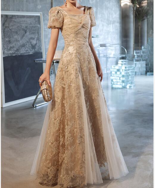 パーティードレス　ロングドレス　半袖　結婚式　発表会　着瘦せ　披露宴　大きいサイズ　ステージ　演出服