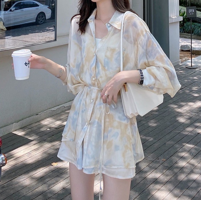 セットアップ シャツ ブラウス ショートパンツ ショート ショート丈 袖あり 長袖 襟付き ウエストマーク ウエストリボン ハイウエスト 上下セット 2点セット ツーピース かわいい 大人可愛い 5,702円