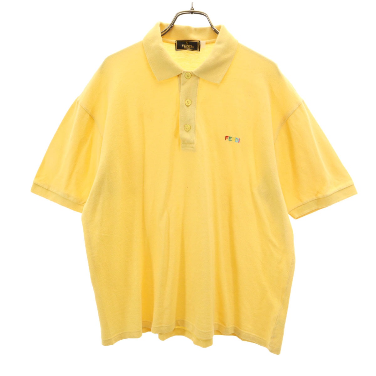 イタリア製 オールド 半袖 ポロシャツ イエロー系 メンズ 古着