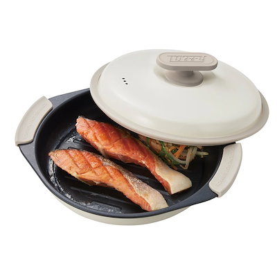 他サイト： 電子レンジ用グリルパン K-MW3-PW ピュアホワイト 21cm 1.0L 波型の商品画像