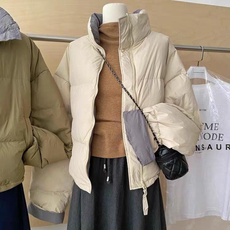 韓国デザイン秋冬新作おしゃれショート丈ゆったりダウンコート 7,039円