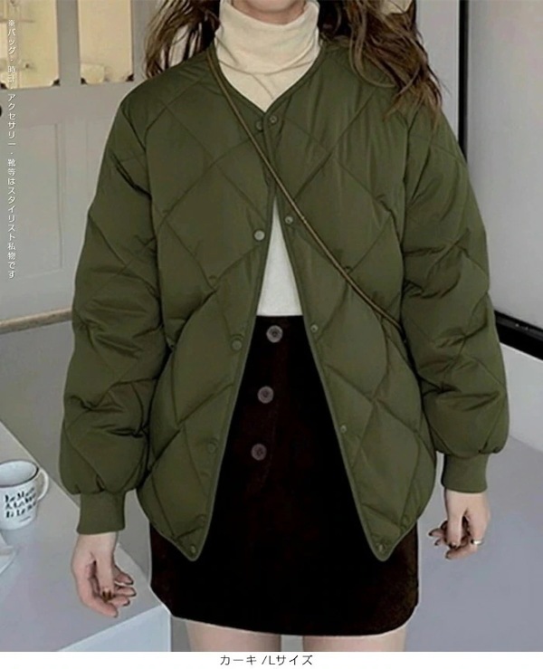 Qoo10 ダークエンジェル キルティングジャケット 無地 ミドル ポ