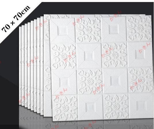 50枚 70cm×70cm厚さ3mm 欧風 背景壁 3D立体レンガ模様壁紙 防水 汚い防止 カビ防止 エコ素材