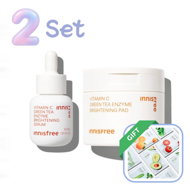 【ビタミンCトーンアップセラム30mL＋グリーンティー酵素トーニングパッド170mL】7日間集中ケア・ツヤ肌・トーンアップ・毛穴ケア・角質ケア .韓国コスメ.化粧水.低刺激.透明感.しっとり.保湿.敏 6,438円