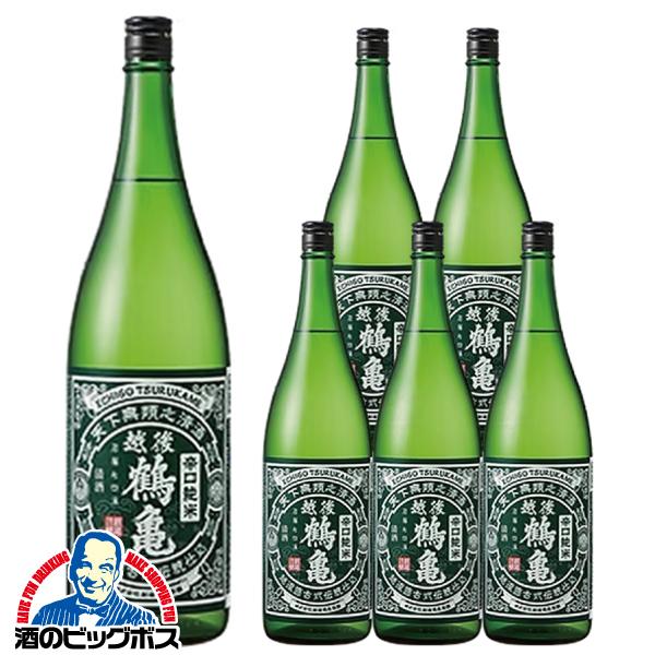 日本酒 純米酒 越後鶴亀 辛口 純米酒 1800ml×1ケース/6本(006)『FSH』【本州のみ　送料無料】