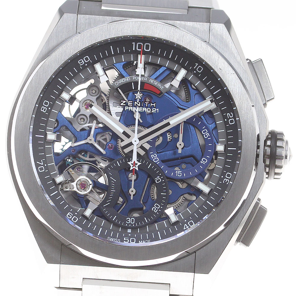 ゼニス ZENITH 95.9002.9004 デファイ エルプリメロ21 クロノグラフ 自動巻き メンズ 良品 保証書付き_836557【中古】