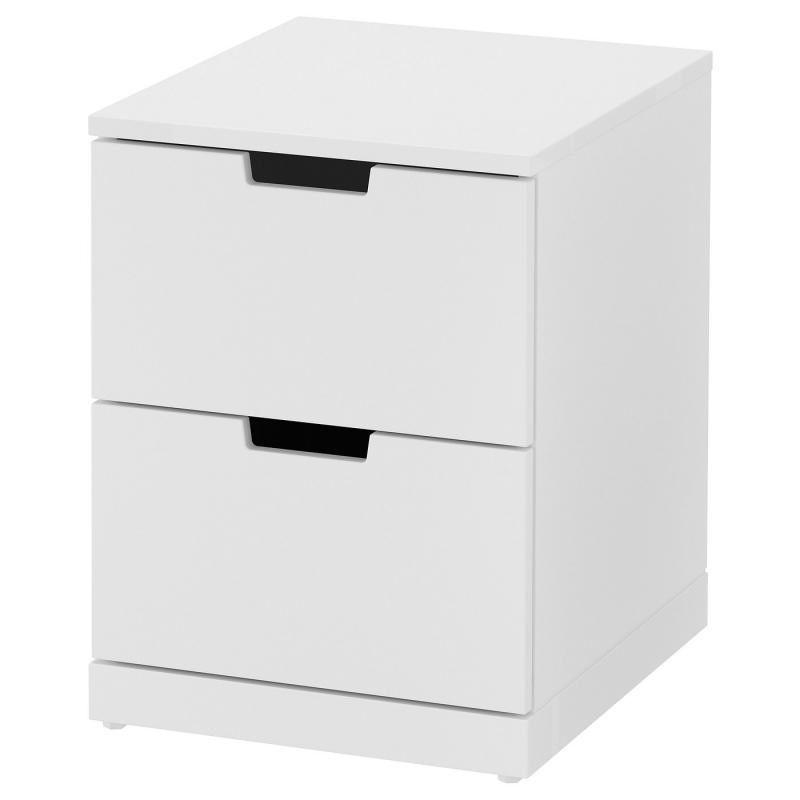 NORDLI ノールドリ チェスト（引き出し×2） - ホワイト 40x54cm