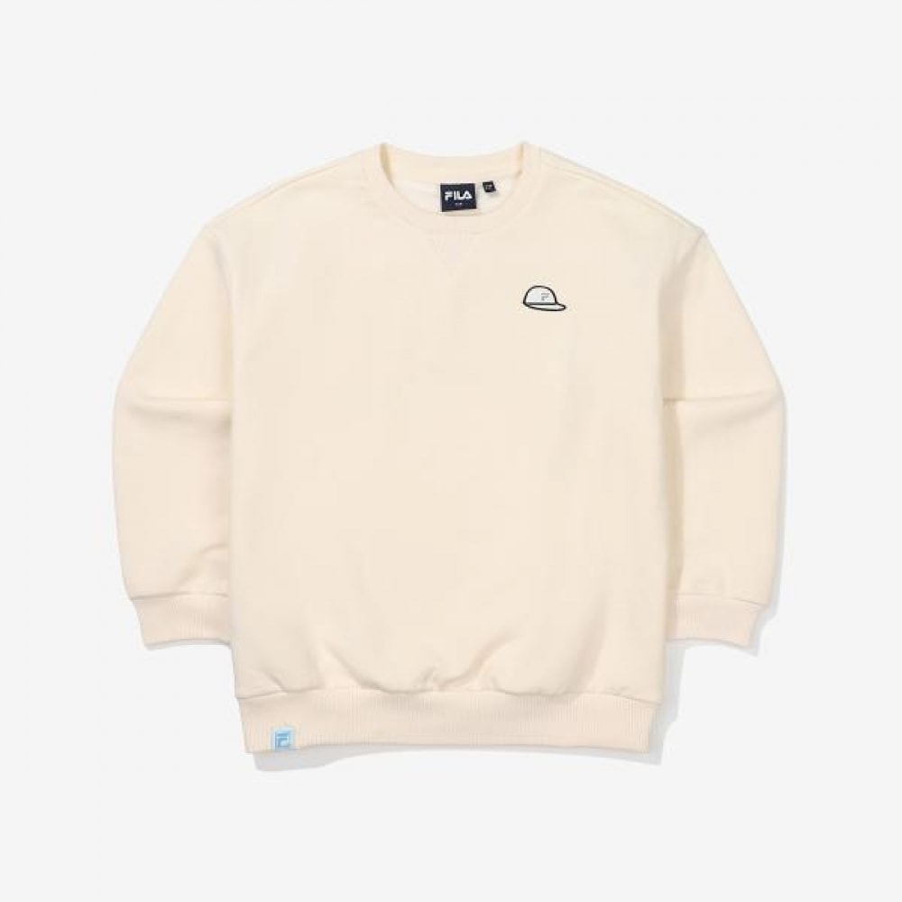 (フィラキッズ) エッセンシャルブラッシュドグラフィックスウェットシャツ (FK2POF4201X_IVY) 5,341円