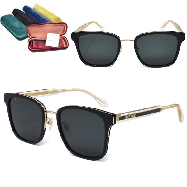 サングラス GG0563SKN-003 アジアンフィット メンズ レディース ユニセックス ブラック グレー