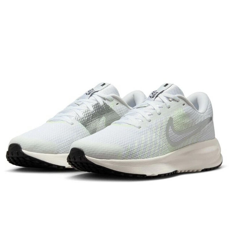 レディース ランニングシューズ ウィメンズ ラン ジョギングシューズ 女性 ランシュー ロードラン ローカット スポーツシューズ 運動靴 レディス 白 メタリックシルバー/HM9593-104