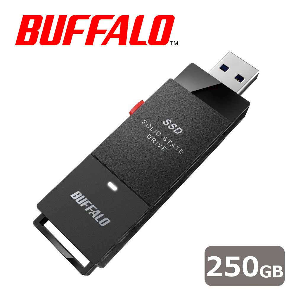 バッファローBUFFALO USB 3.2(Gen 1)対応 ポータブルSSD 250GB SSDPUT250U3BKC