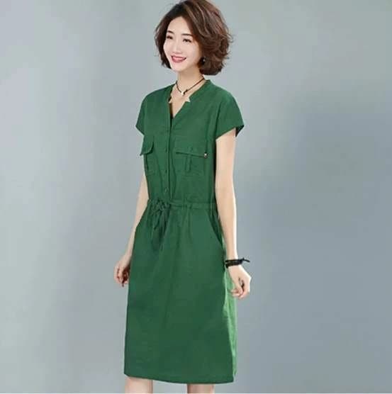 お出かけ きれいめ こなれ感 個性的 定番 20代 10代 フレアワンピース 普段使い ひざ丈 Vネック 半袖 ワンピース フロントボタン シンプル ミディアム丈 キャップスリーブ ショッピング 夏 7,541円