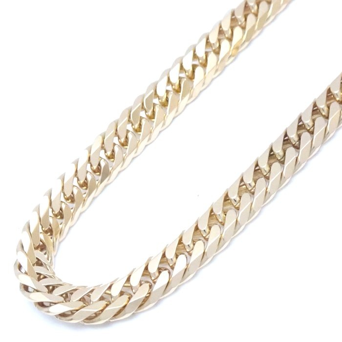 喜平ネックレス ブルーダイヤモンド1石入り K18YG イエローゴールド 6面 ダブル 40.5cm 30.6g/75653【中古】 225,810円