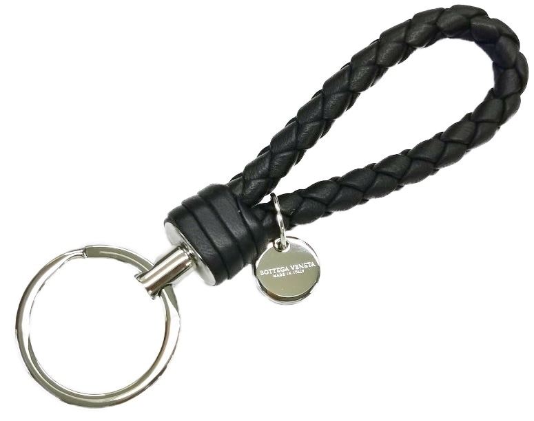 BOTTEGA VENETA 113539-V001D-4014 INTRECCIATO NAPPA KEY RING TOURMALINE NAVY ボッテガヴェネタ イントレチャート キーリング
