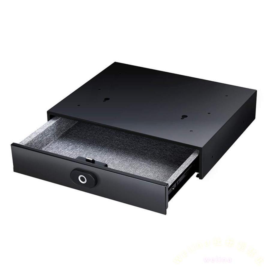 指紋認証 金庫 引き出し型 パスワードセーフ ミニセーフ 隠しデスクキャビネット用 防犯収納 スマートホーム貴重品保管に