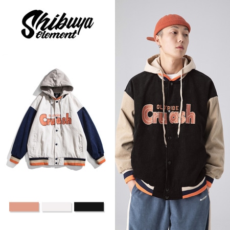 春秋の新作　ジャケット　スタジャン　帽子付き　おしゃれ　男女共通ファッション　アメリカーレトロ