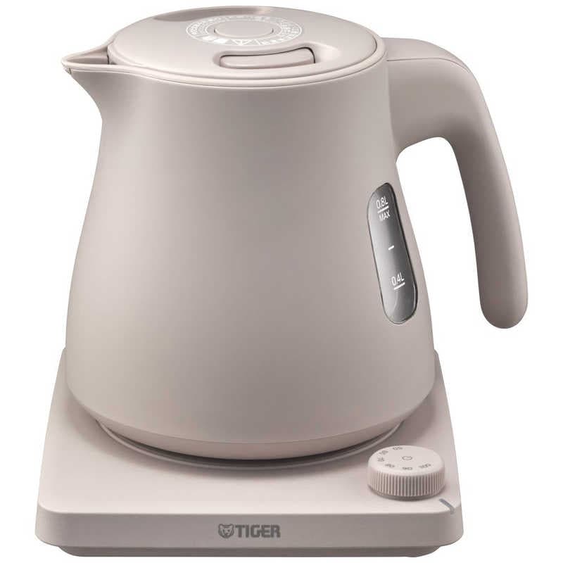 タイガー　TIGER　温度調節機能付 蒸気レスケトル ［0.8L］ ブロンドベージュ　PTV-A080CB